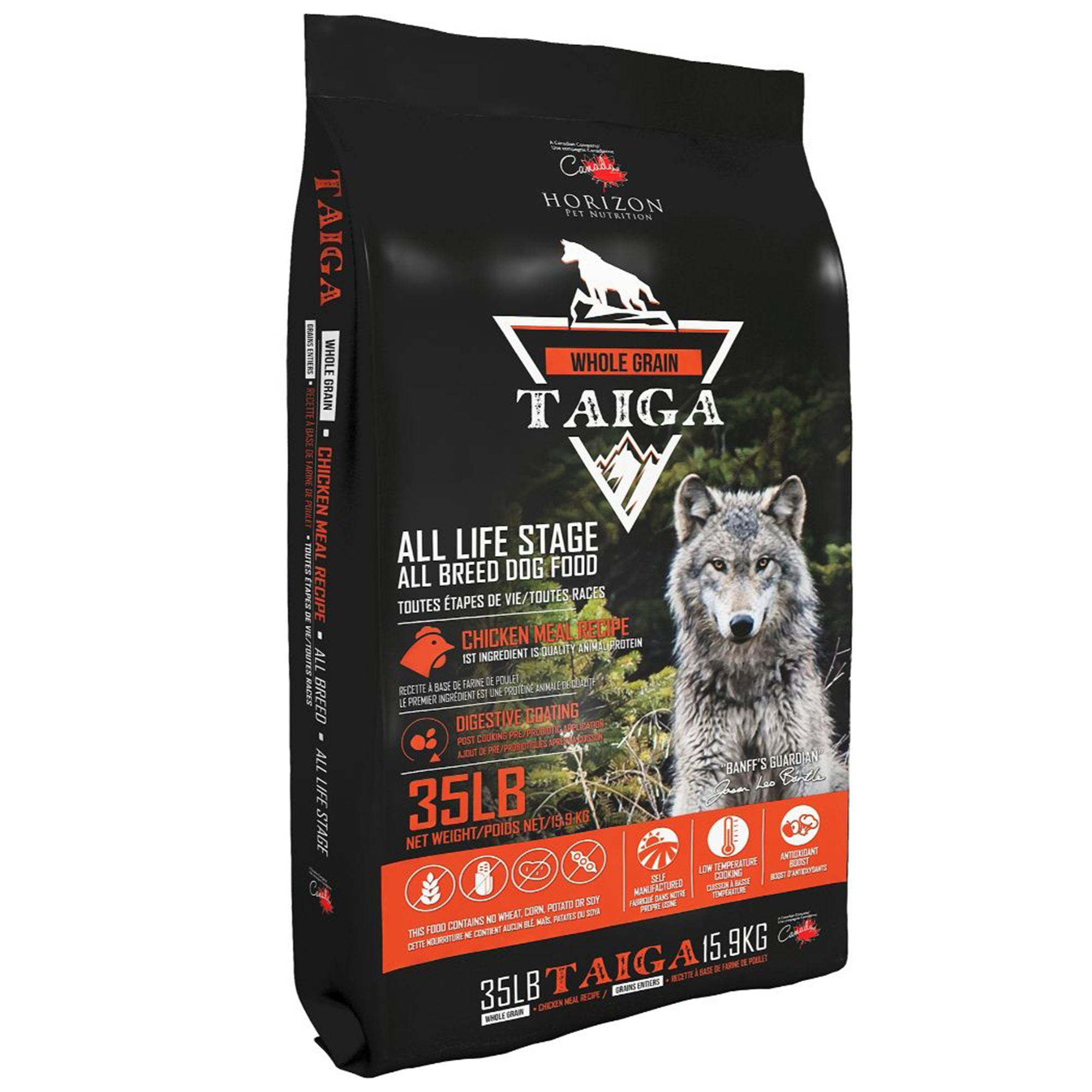 Nourriture pour chiens à grains entiers Horizon Taiga, recette de poulet, 35 lb