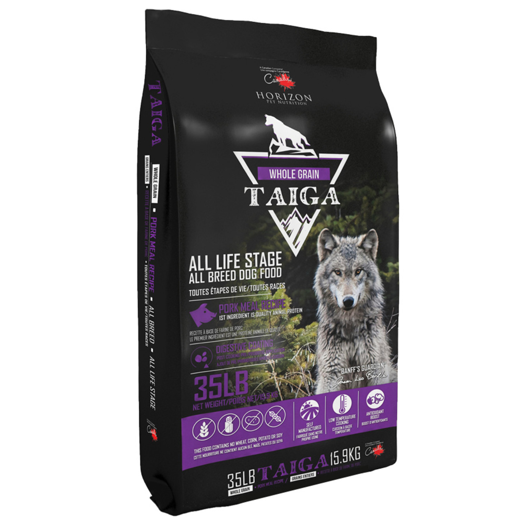 Horizon Taiga à grains entiers, recette de porc, 35 lb