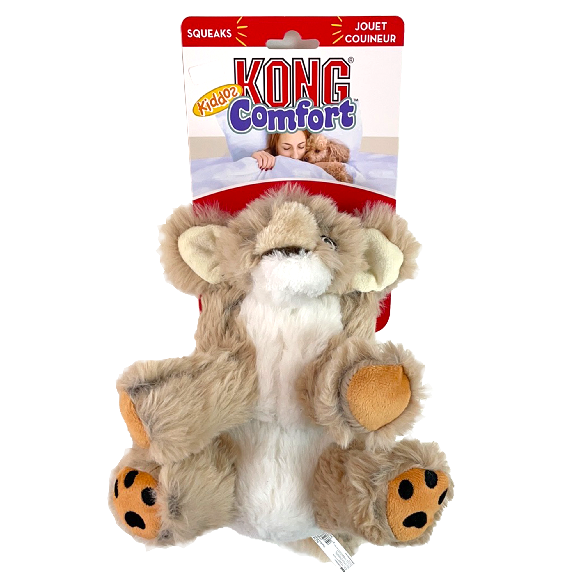 KONG Comfort Kiddos Stuffed Dog Toy, Lion, Large