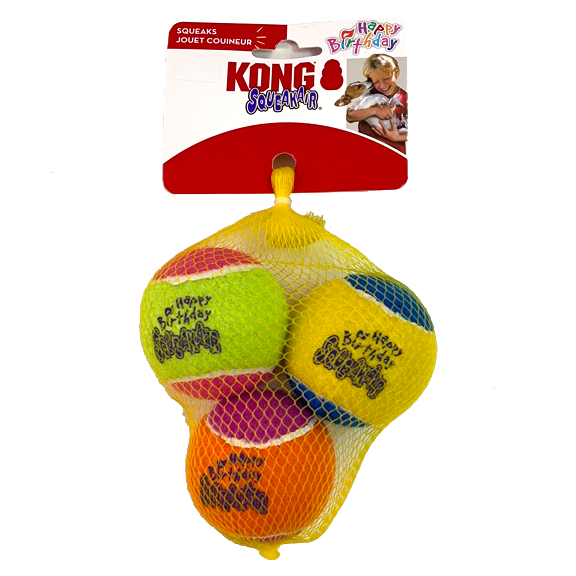Balles KONG SqueakAir, joyeux anniversaire, paquet de 3