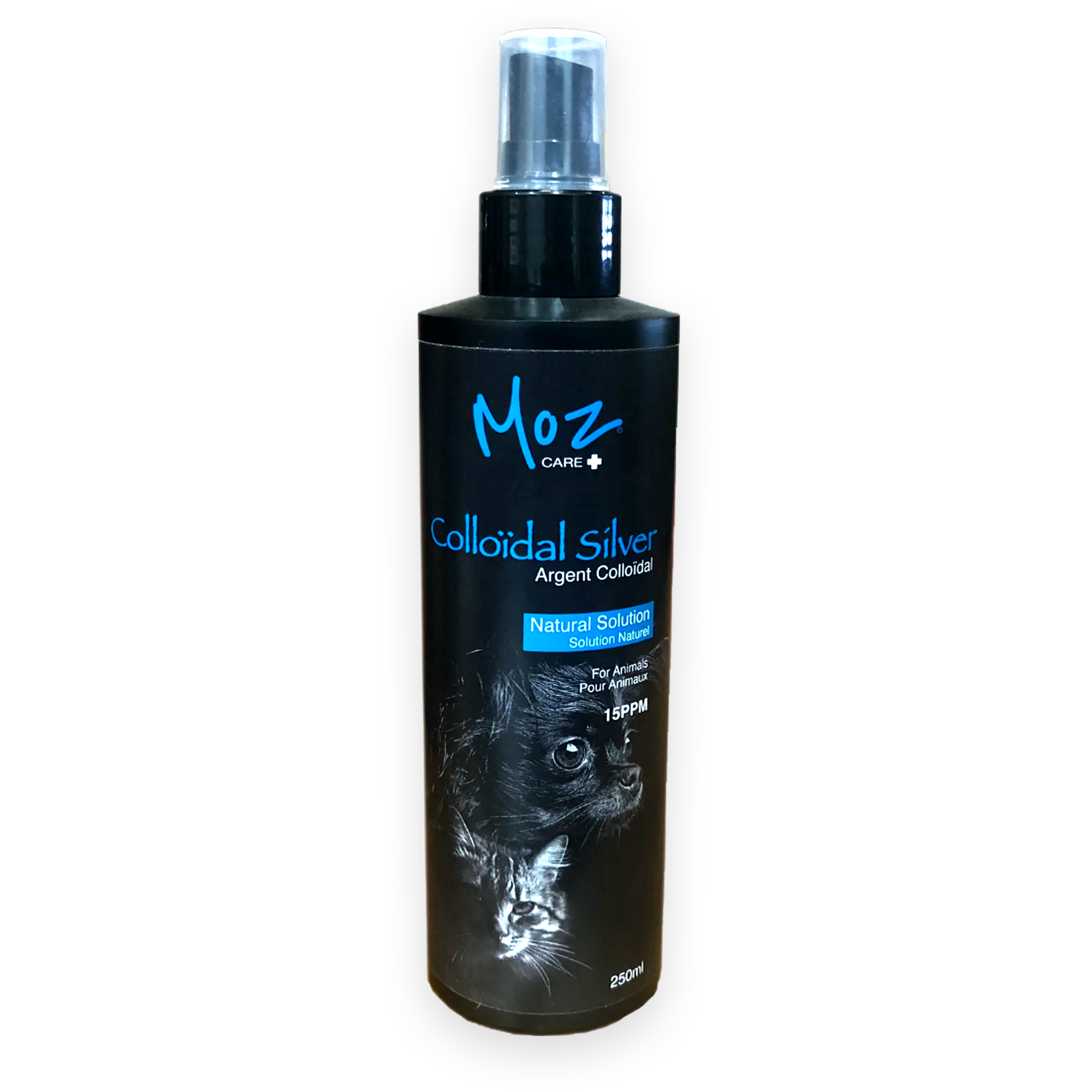 Solution naturelle d'argent colloïdal Moz pour la cicatrisation externe des plaies (250 ml)