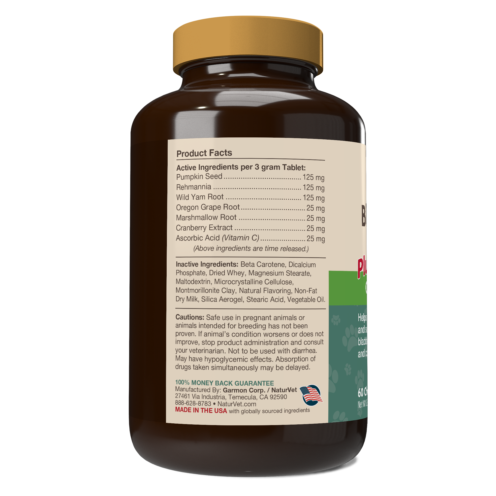 NaturVet Bladder Support Plus Cranberry, 60 chewables (180g)