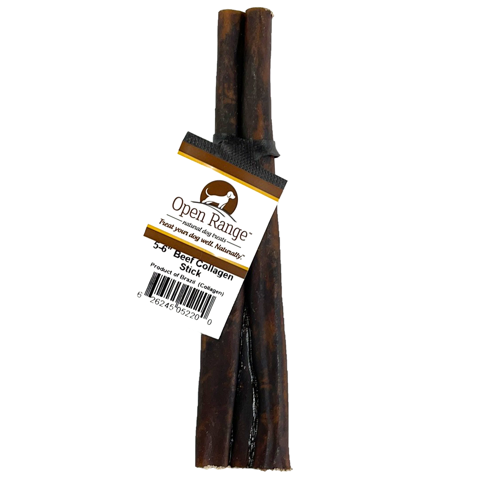 Bâton de collagène de bœuf à gamme ouverte, friandise à mâcher, 5-6"