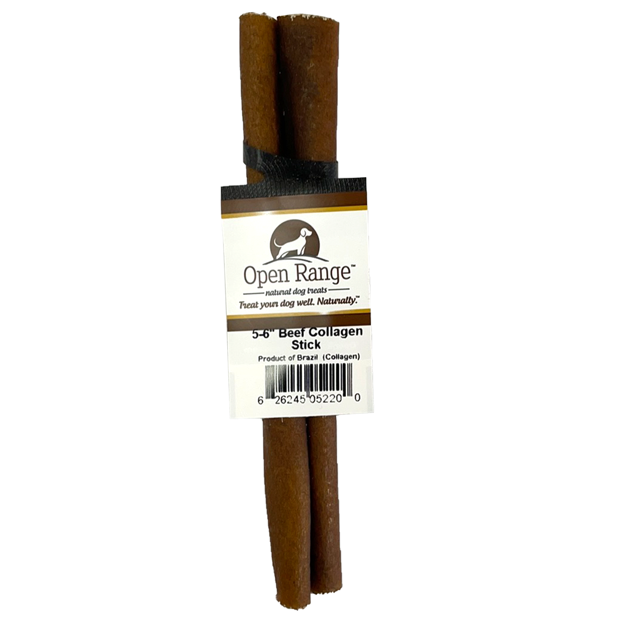 Bâton de collagène de bœuf à gamme ouverte, friandise à mâcher, 5-6"