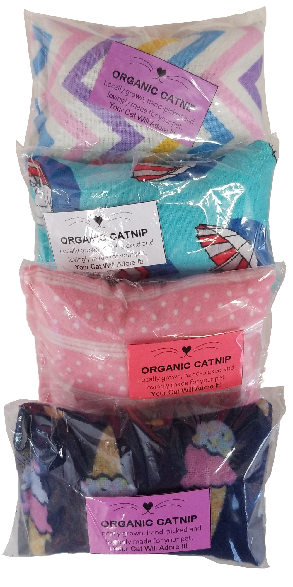 Organic Cat Nip Pillows, Locally Grown, Handmade.