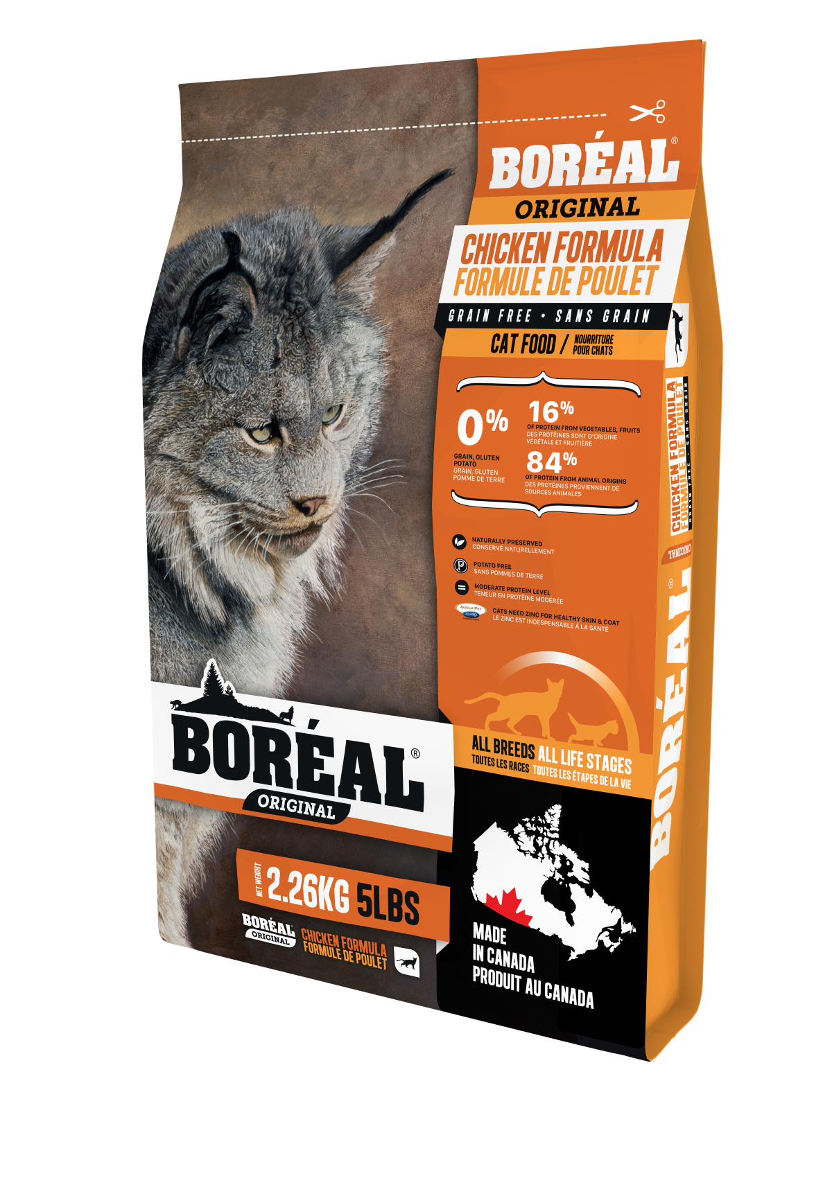 Boréal Functional Original Nourriture pour chats sans céréales, formule au poulet