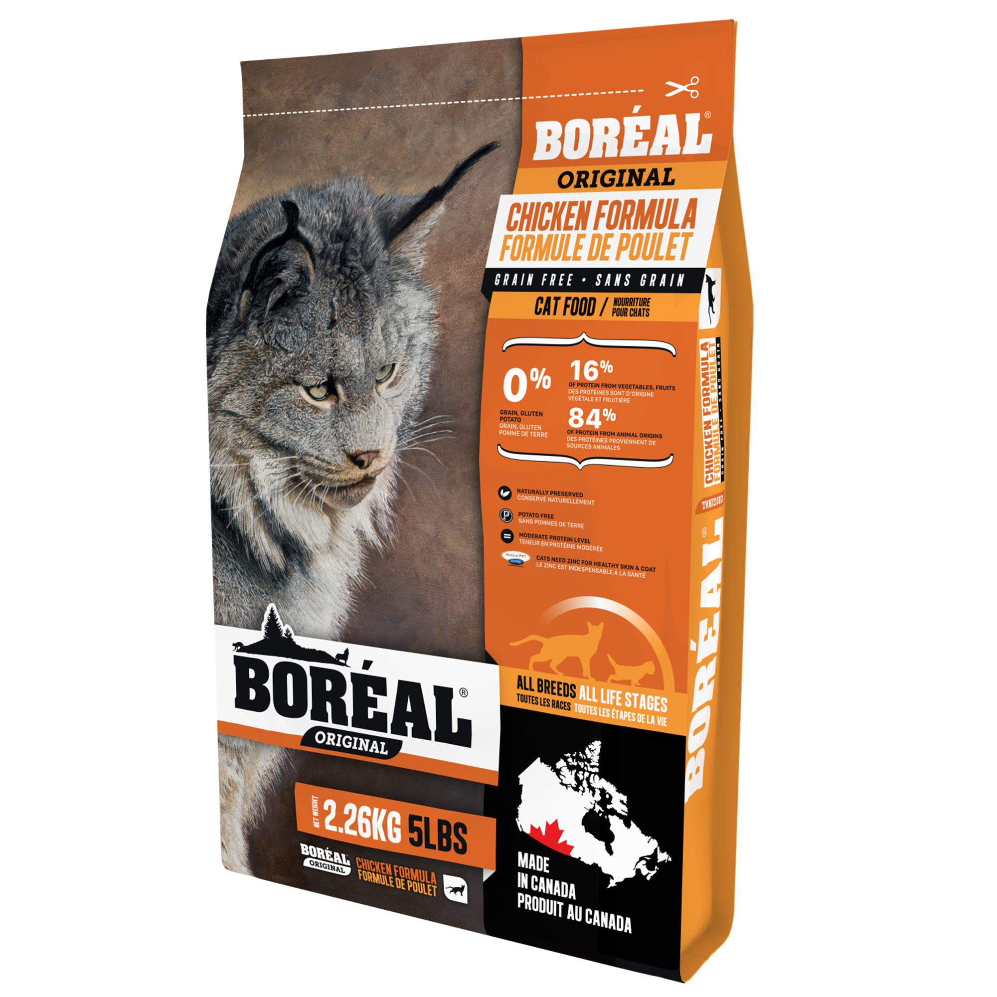 Boréal Functional Original Nourriture pour chats sans céréales, formule au poulet