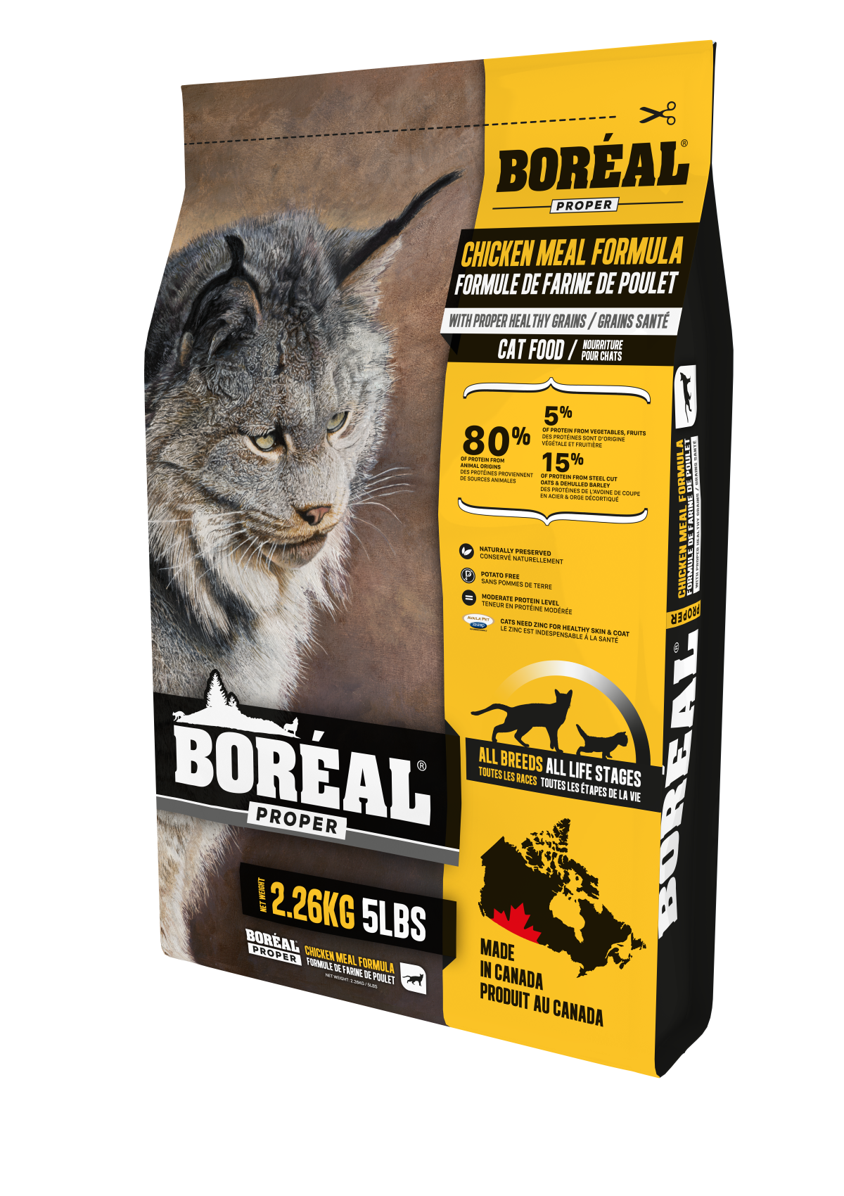 Boréal Functional Proper Cat Food, Low-Carb Grains, Chicken Meal Formula