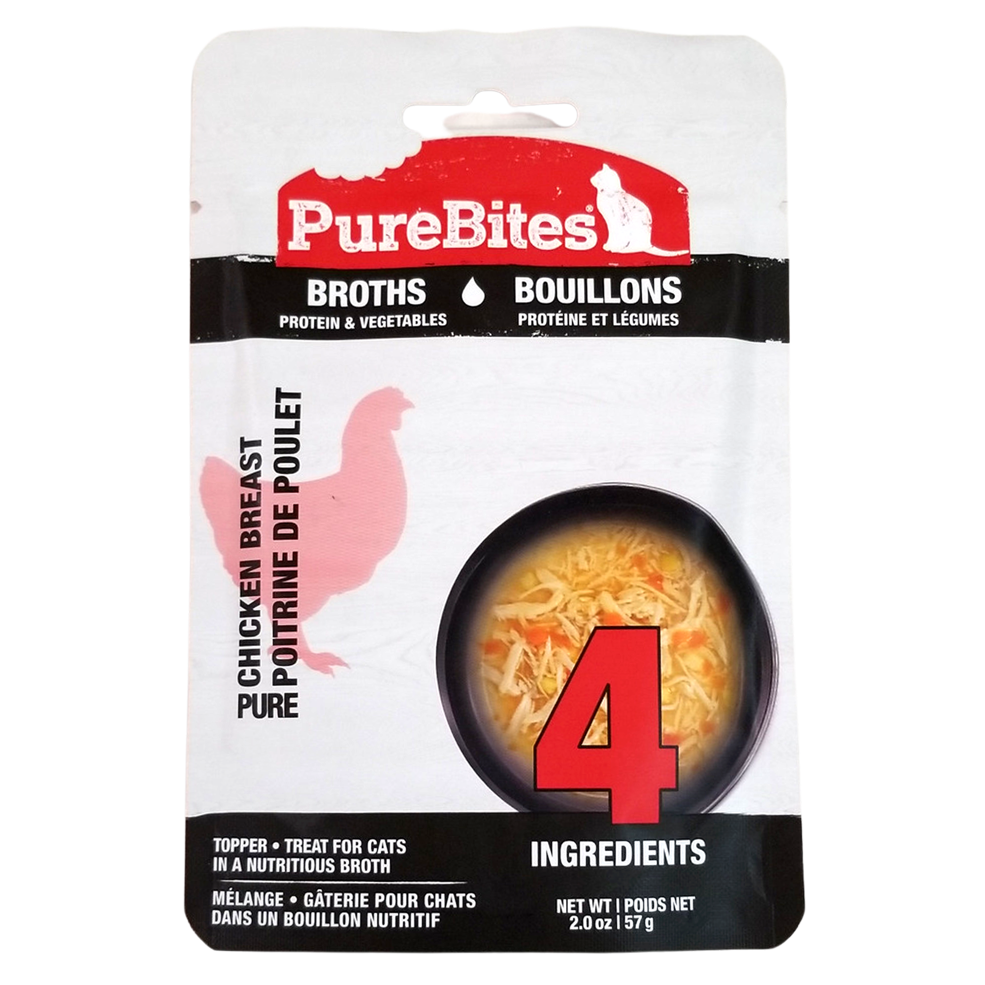 PureBites Cat Food Topper Treat Chicken Breast Broth 2oz