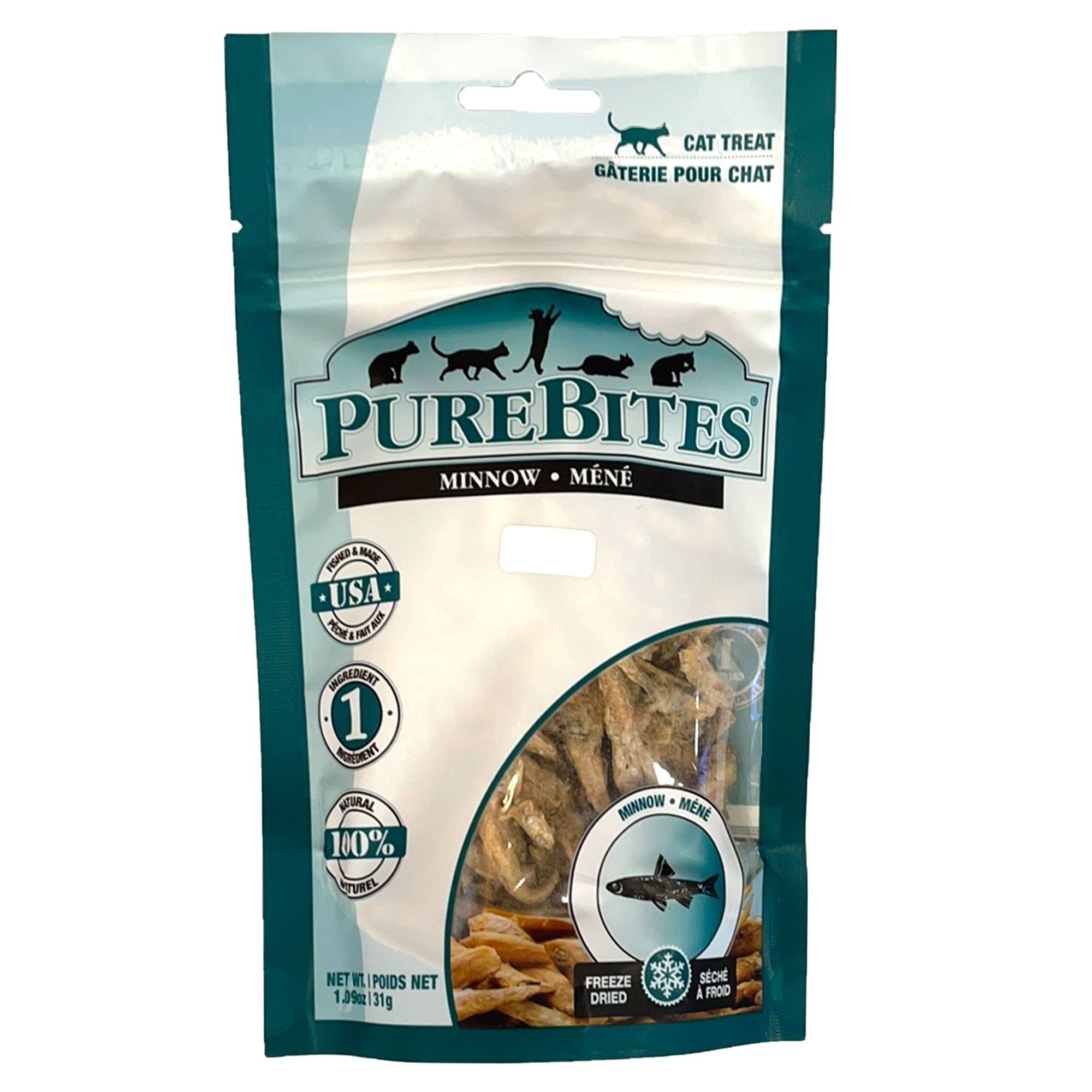 Gâteries pour chats PureBites, vairon lyophilisé, 1,09 oz