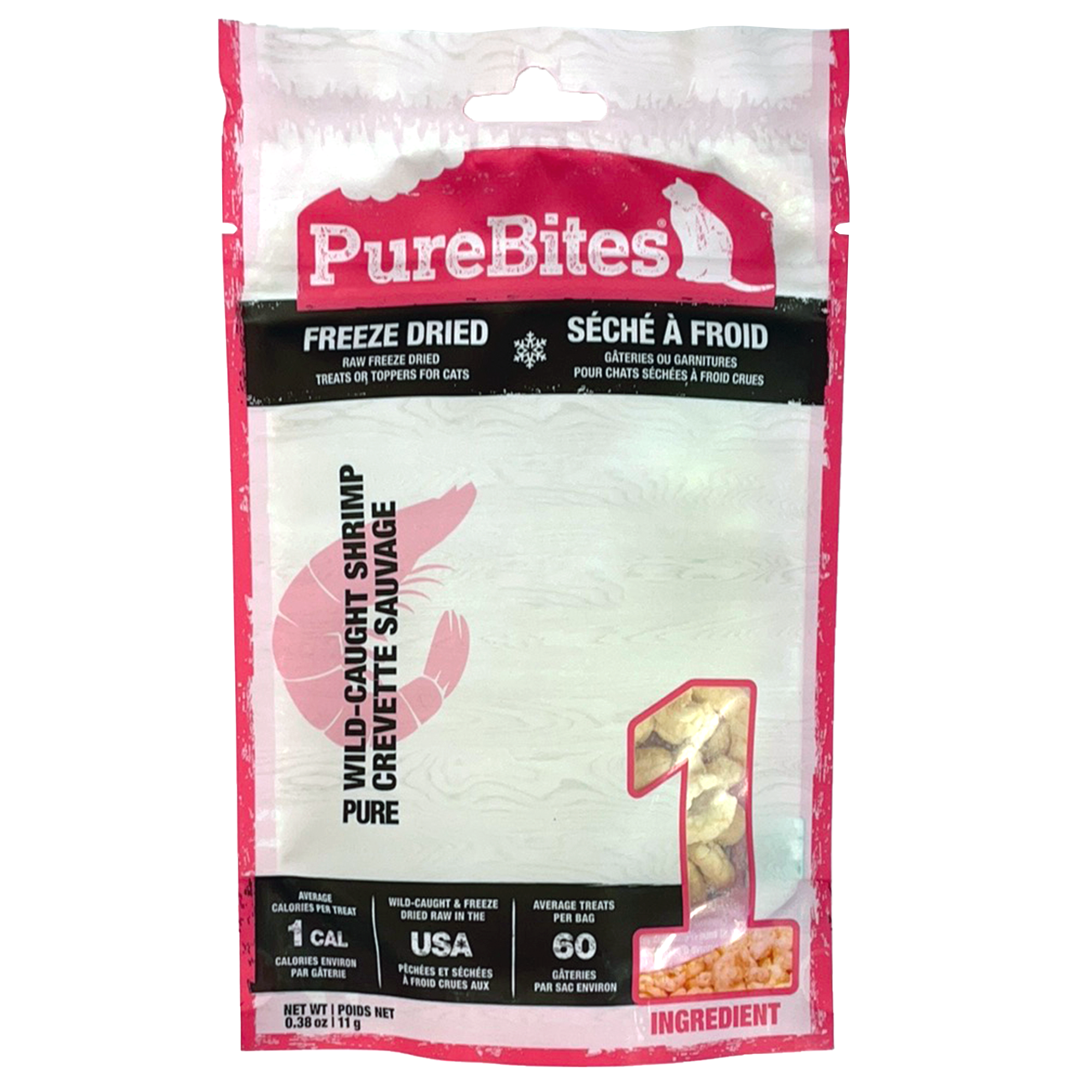 Gâteries pour chats PureBites, crevettes lyophilisées, 0,38 oz