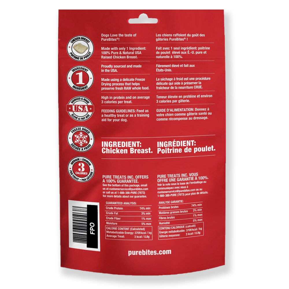 Gâteries à la poitrine de poulet lyophilisée PureBites
