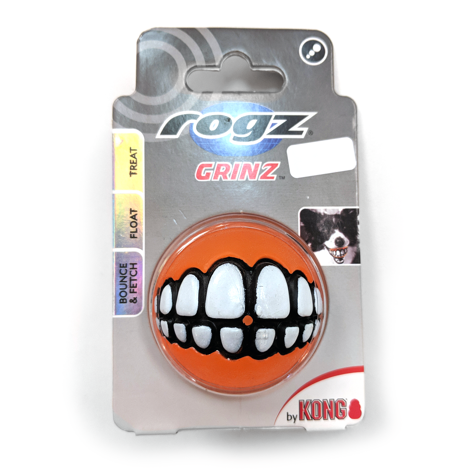 Rogz Grinz Fetch Ball, Orange (Small)