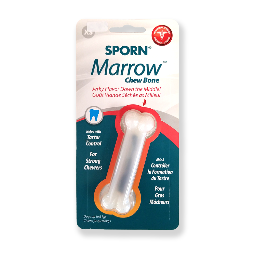 Os à mâcher à moelle sporn avec viande séchée au milieu