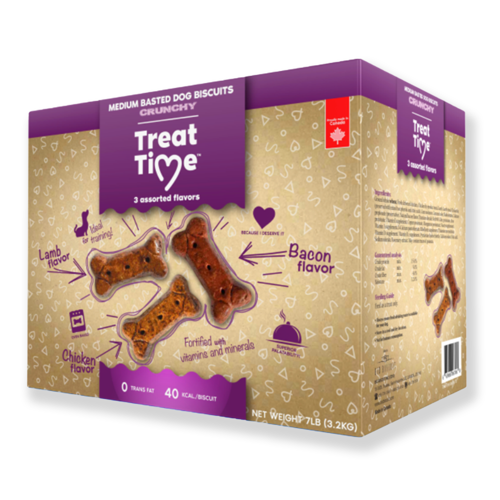 Treat Time Biscuits pour chien à base de taille moyenne (3,2 kg)