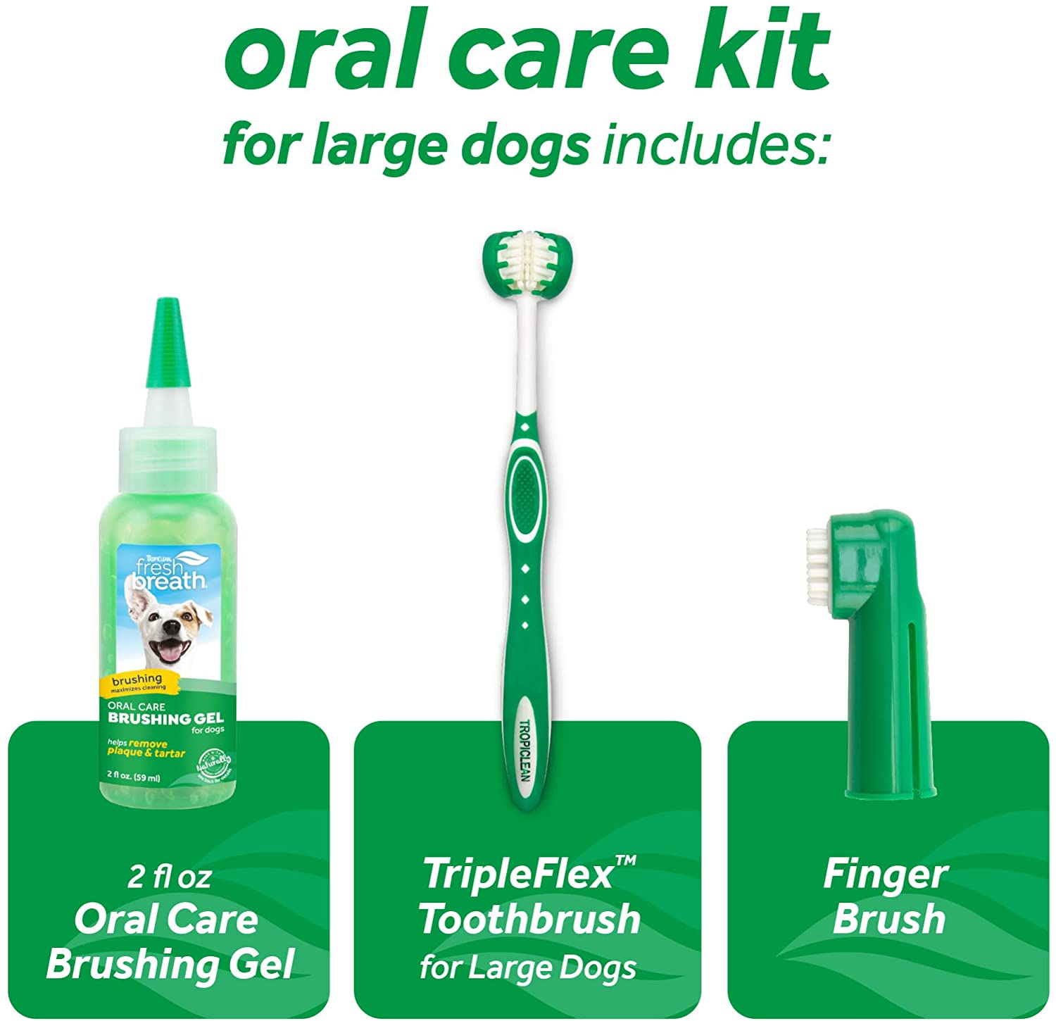 Kit de soins bucco-dentaires Tropiclean pour grands chiens