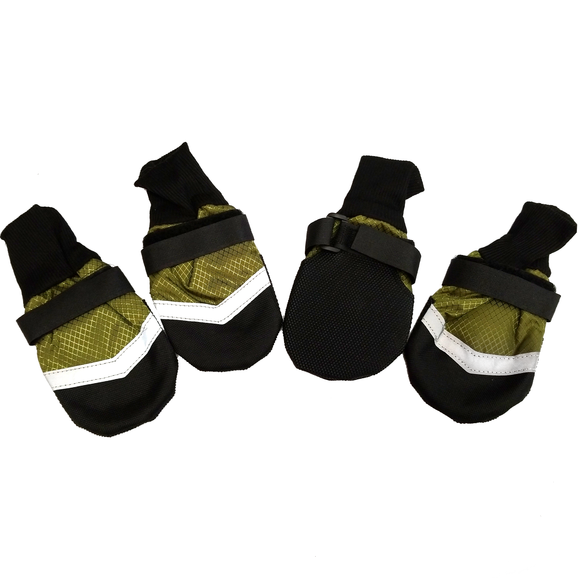 Winter Dog Boots, Non-Slip Winter Sole & Reflective Strip, Green