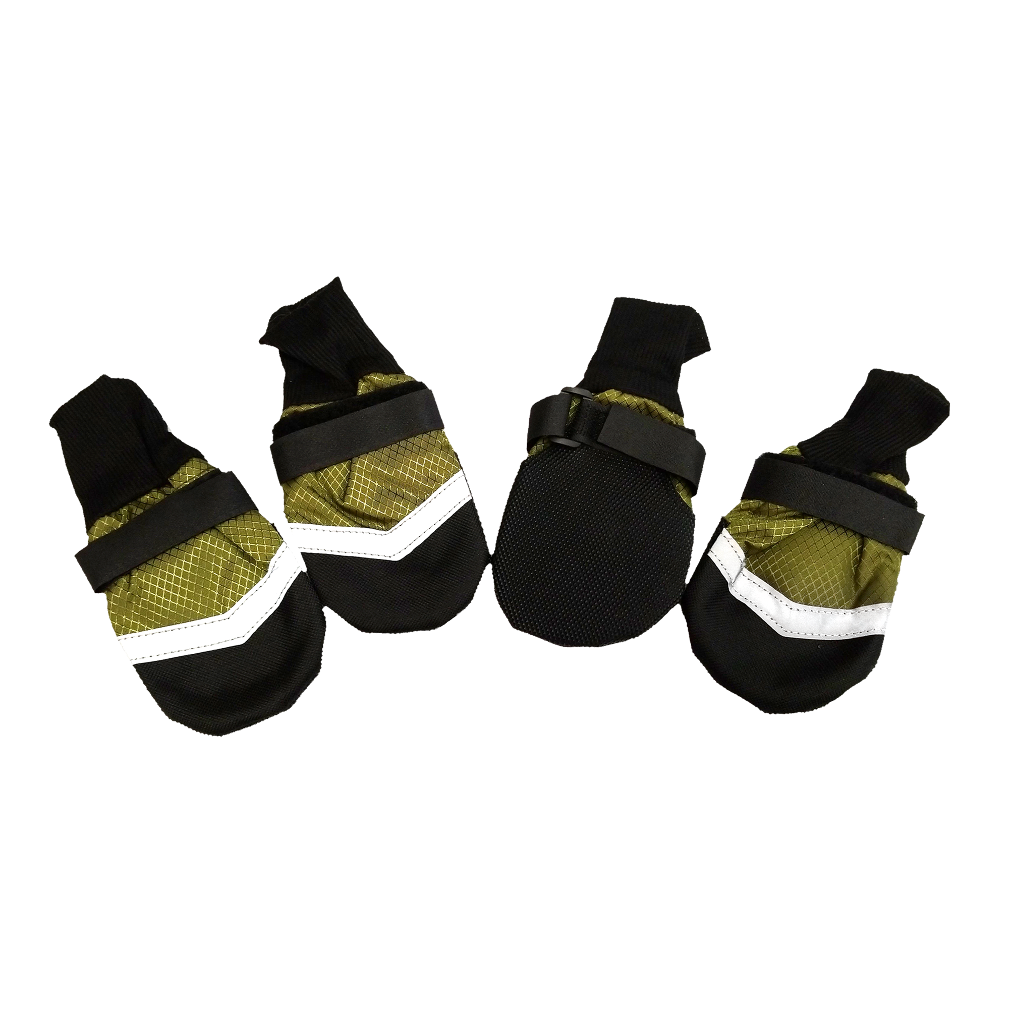 Winter Dog Boots, Non-Slip Winter Sole & Reflective Strip, Green
