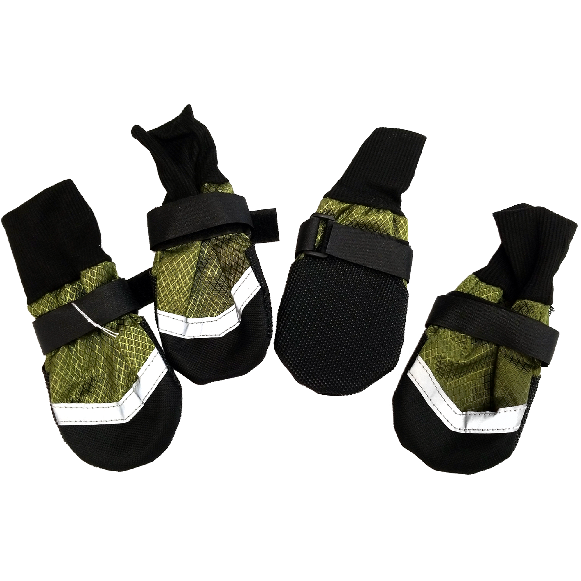 Winter Dog Boots, Non-Slip Winter Sole & Reflective Strip, Green