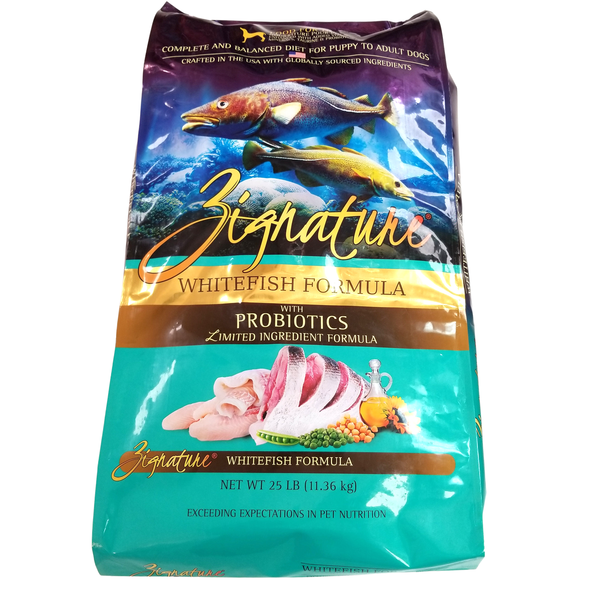 Zignature Dog Food, All Life Stages, Whitefish Formula, 25lb