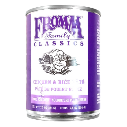 Fromm Classics Dog Food, Canned, Classic Chicken & Rice Pâté, 12.5oz