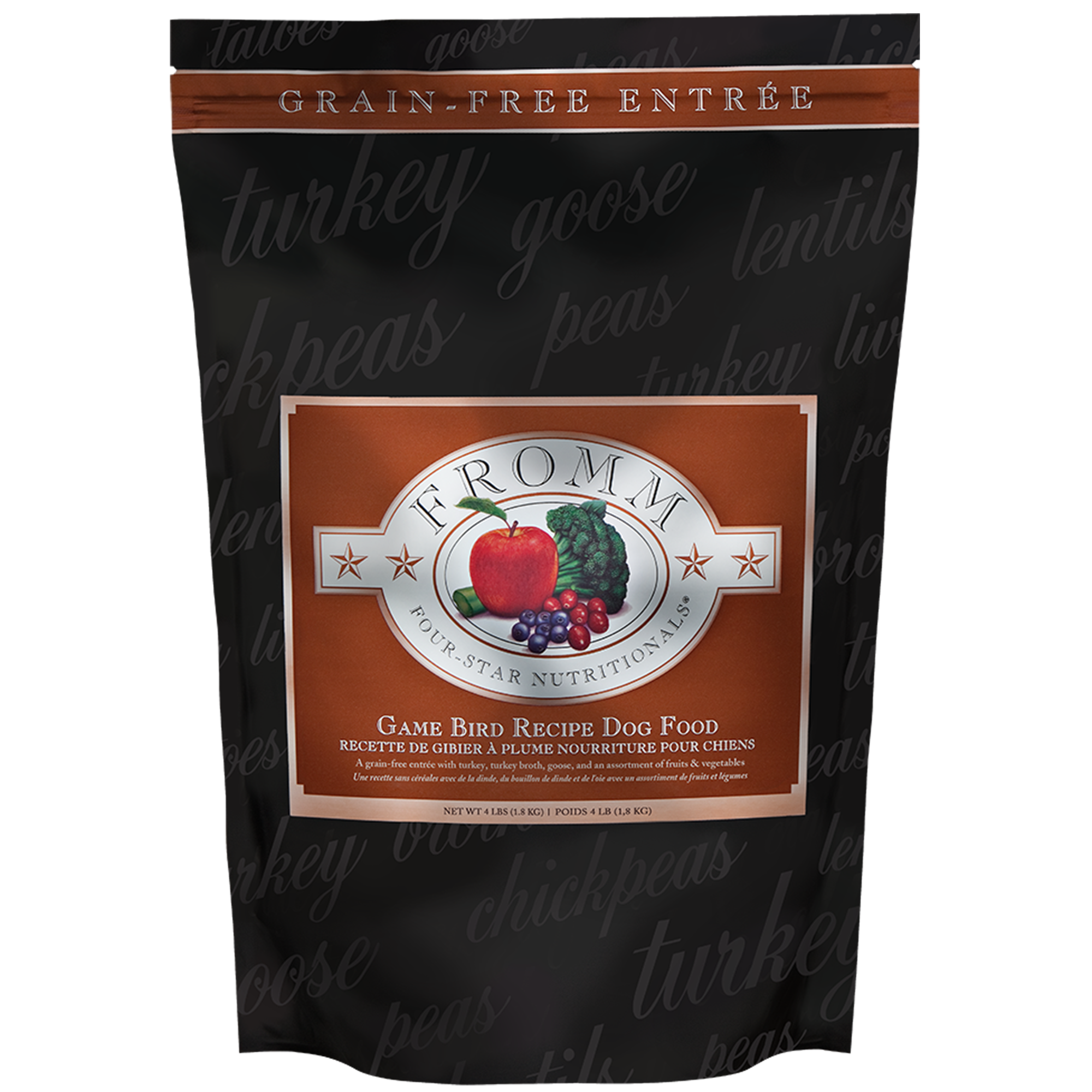 Fromm Four-Star Nutritionals Nourriture pour chiens, sans céréales, recette pour gibier à plumes