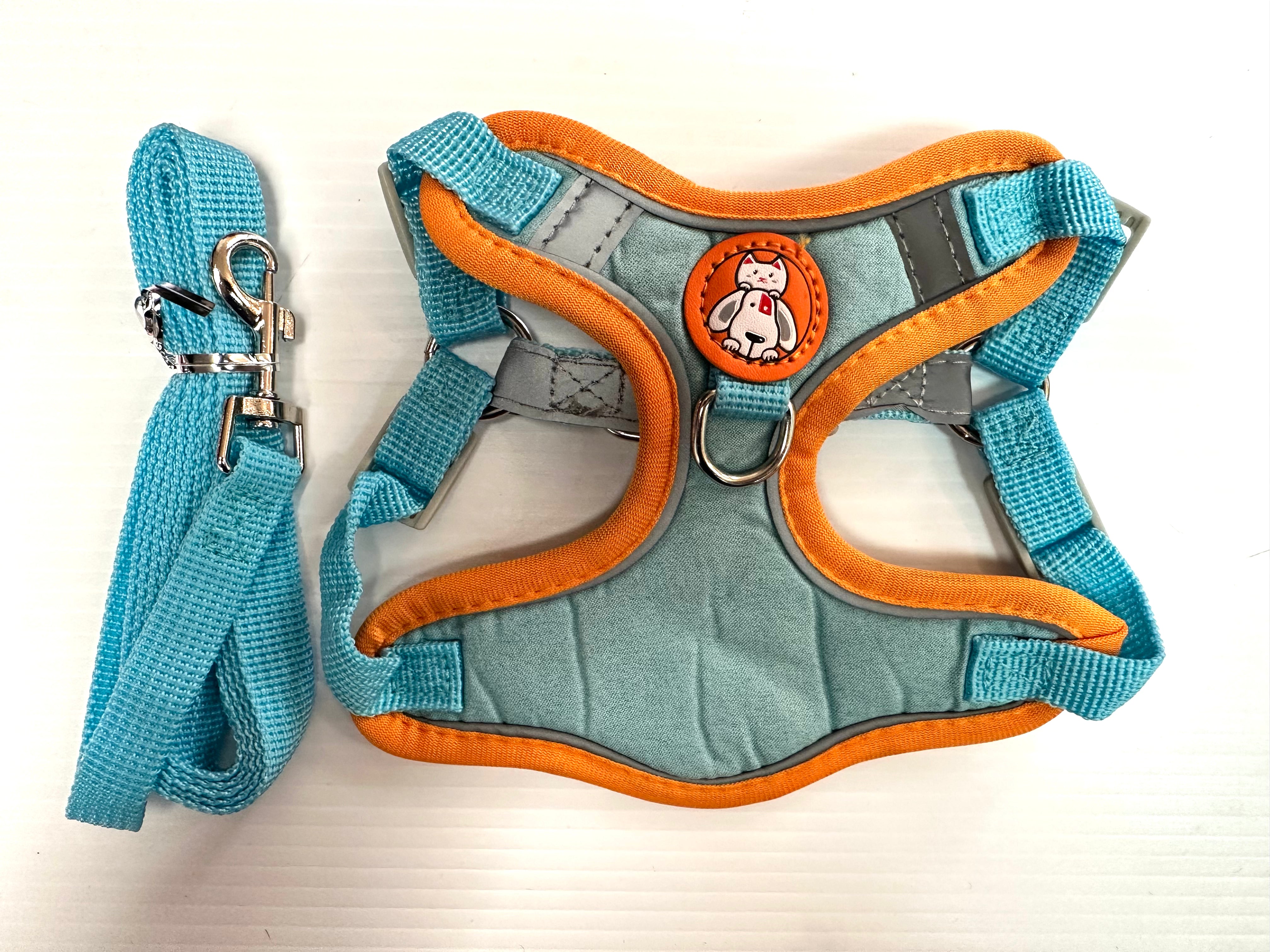Step-in Harness & Leash Sets with Reflective Trim