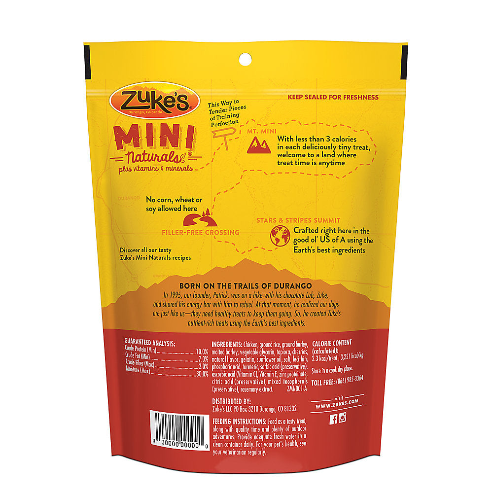 Zuke's Mini Naturals Mini-bouchées saines et tendres, recette de beurre de cacahuète et d'avoine, 6 oz