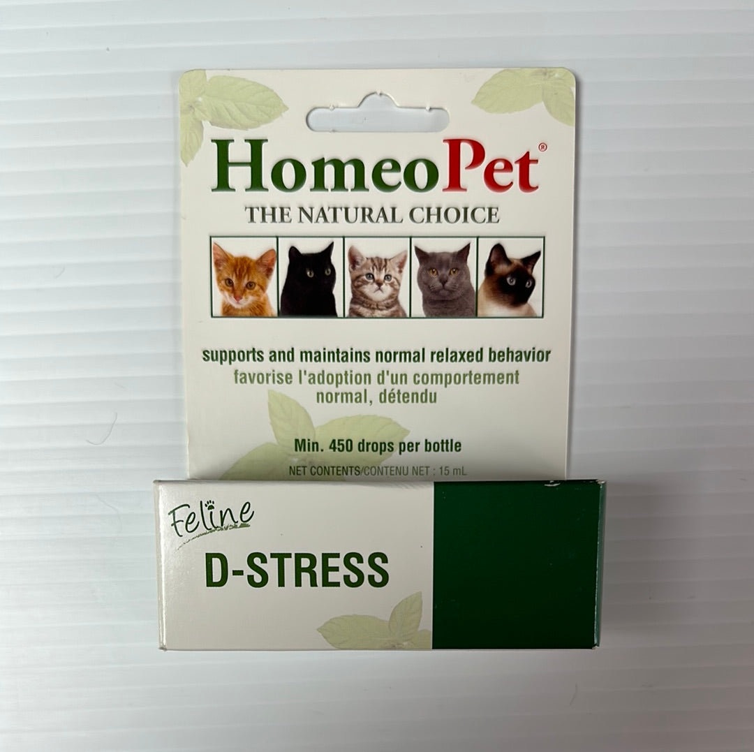 Homeopet Feline D-Stress soutient et maintient un comportement normal et détendu