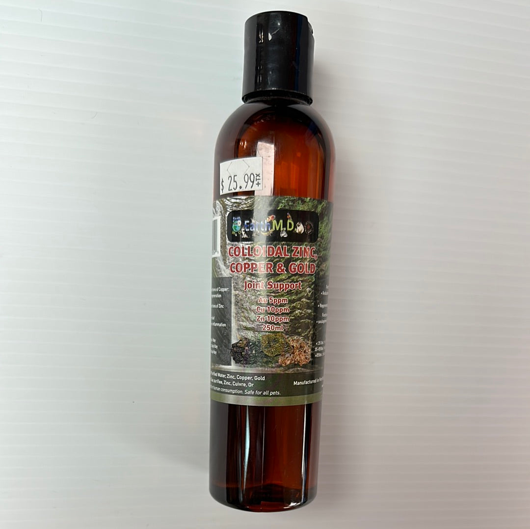 Earth M.D. Colloidal Zinc, Copper & Gold, Joint Support Supplement (250ml)