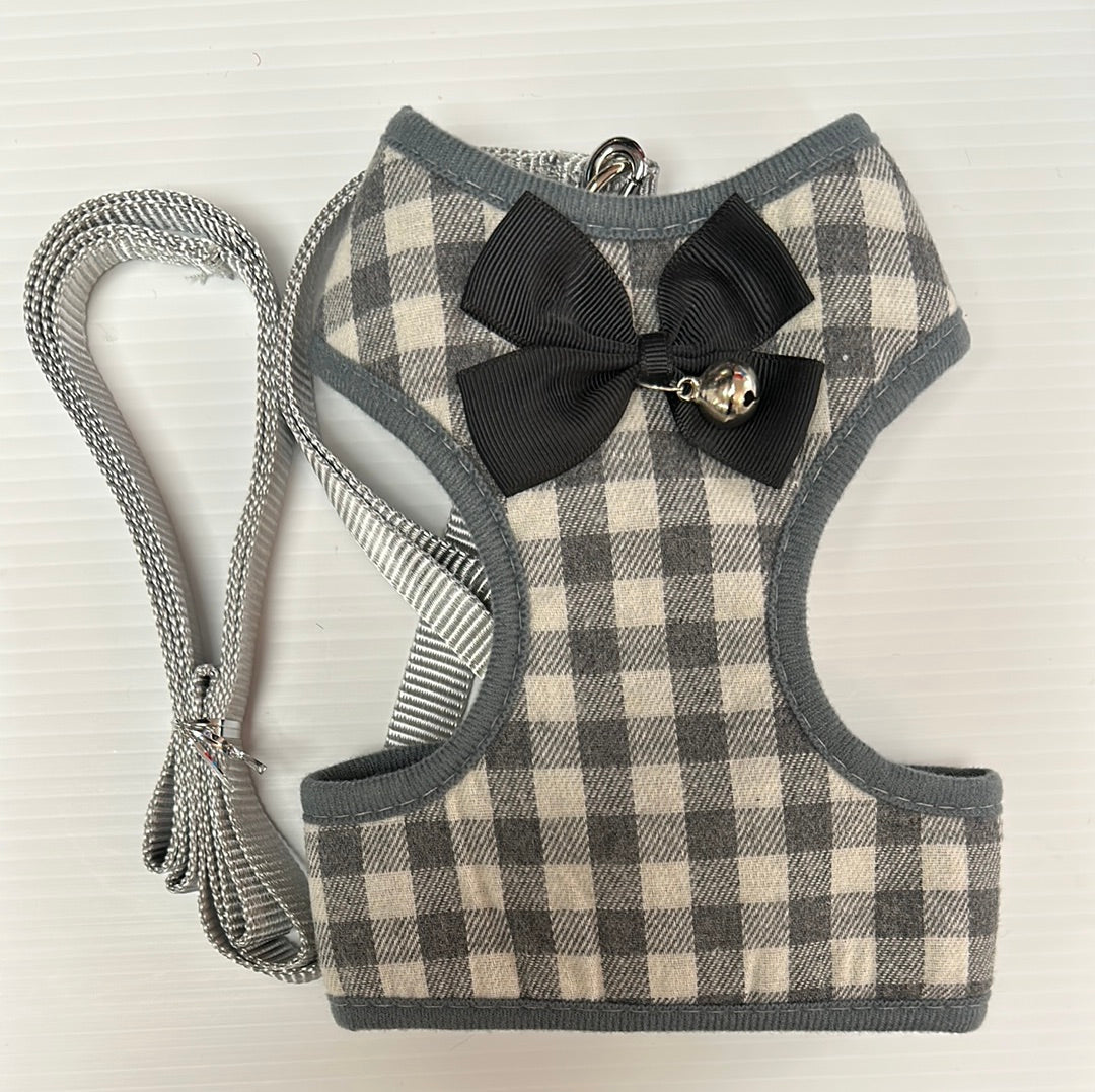 Plaid Harness with Leash Set