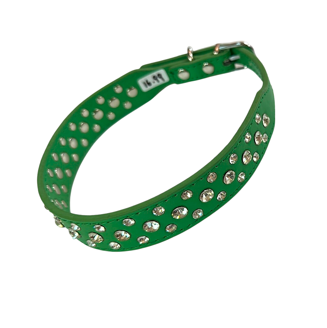 Collier en strass en cuir