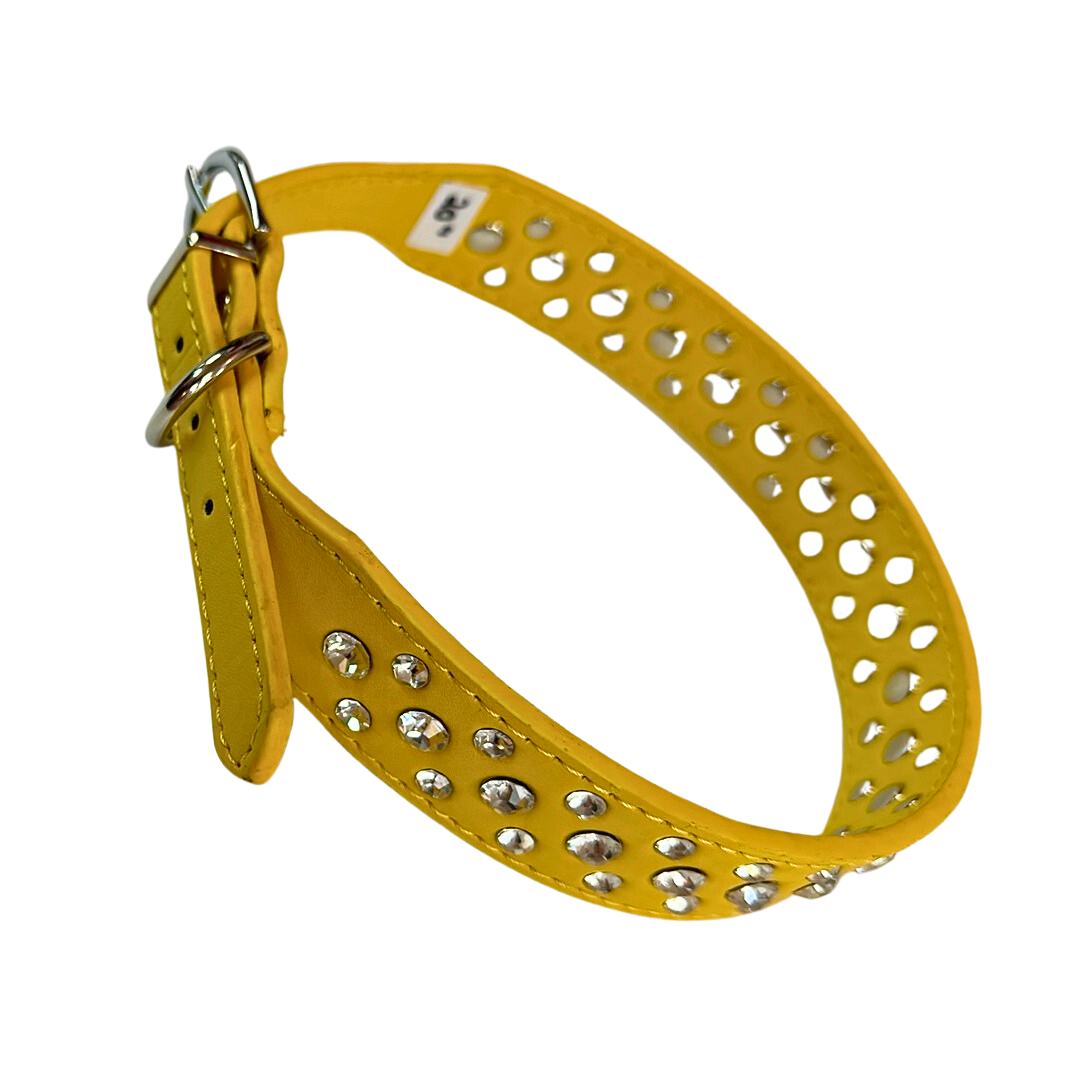 Collier en strass en cuir