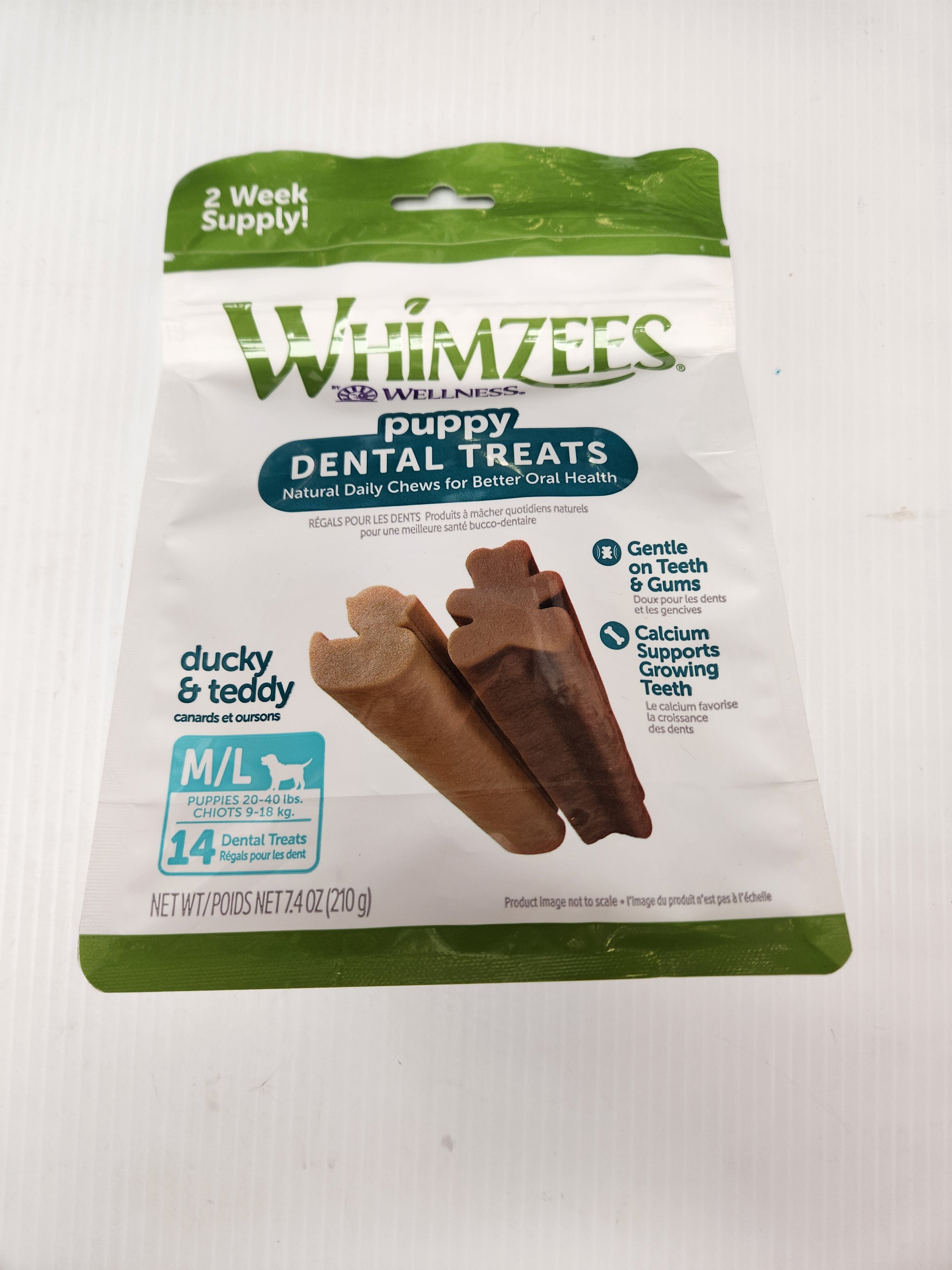 Whimzees Wellness Puppy Dental Treats M-L 14 Treats