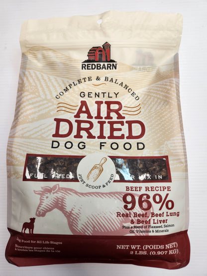 Red Barn Nourriture complète et équilibrée pour chiens séchée doucement à l'air, garniture alimentaire ou friandise saine, recette à 96 % de bœuf