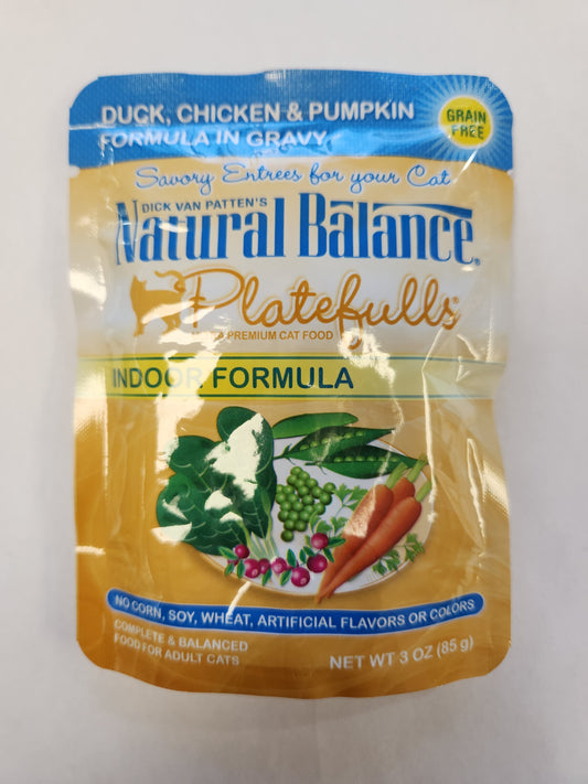 Natural Balance Platefulls Nourriture humide pour chat Canard, poulet et citrouille 3oz