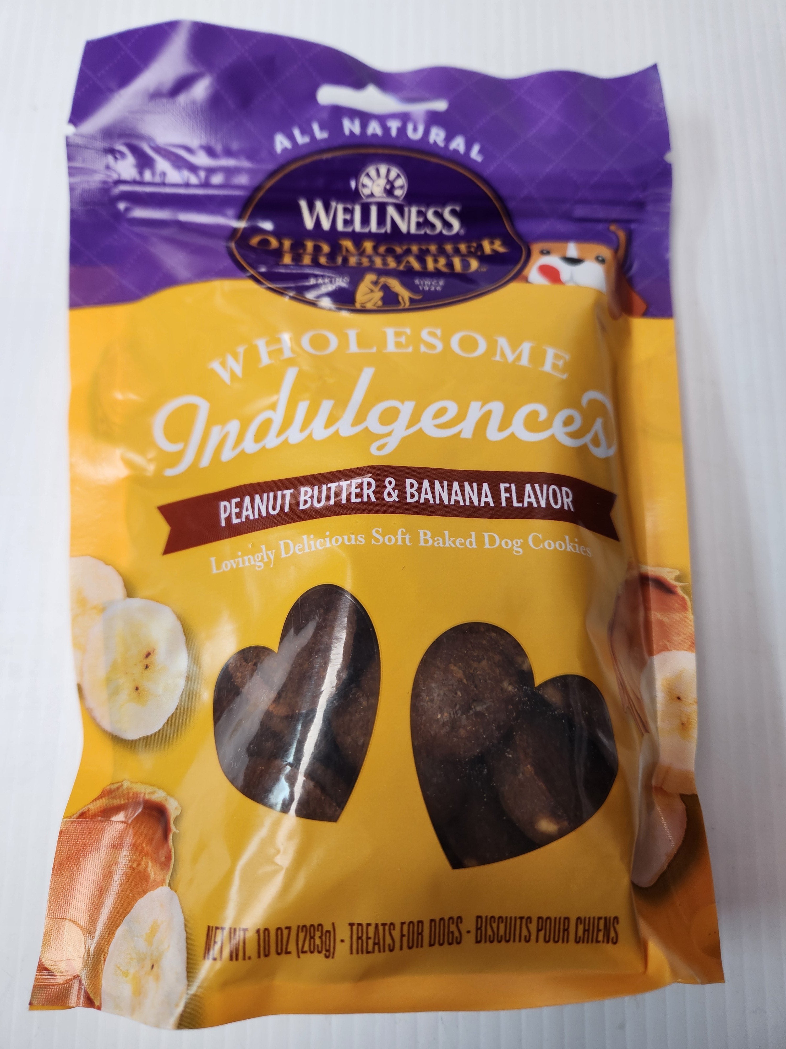 Wellness Old Mother Hubbard Wholesome Indulgences Peanut Butter & Banana Flavor Soft Baked Dog Cookies 283g