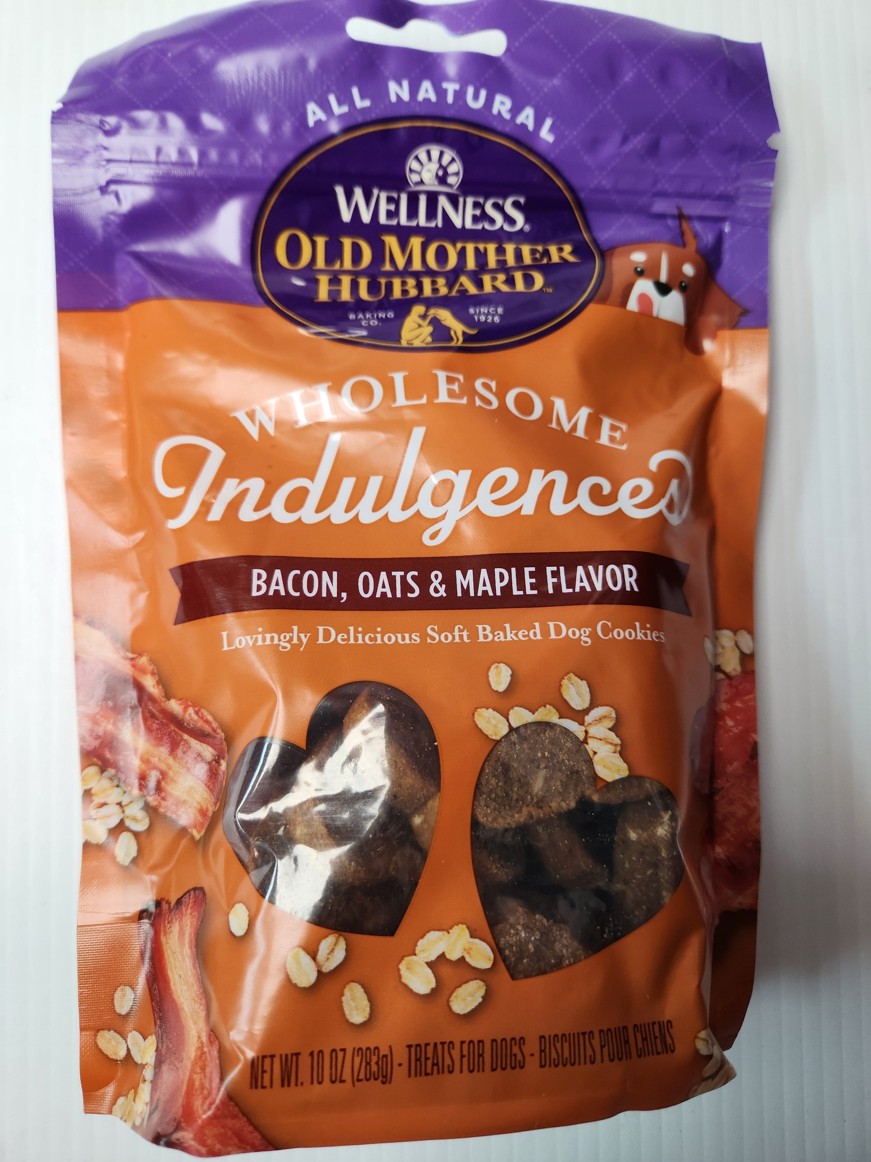 Wellness Old Mother Hubbard Wholesome Indulgences Bacon, Oats & Maple Flavor Soft Baked All Natural Dog Cookies 283g
