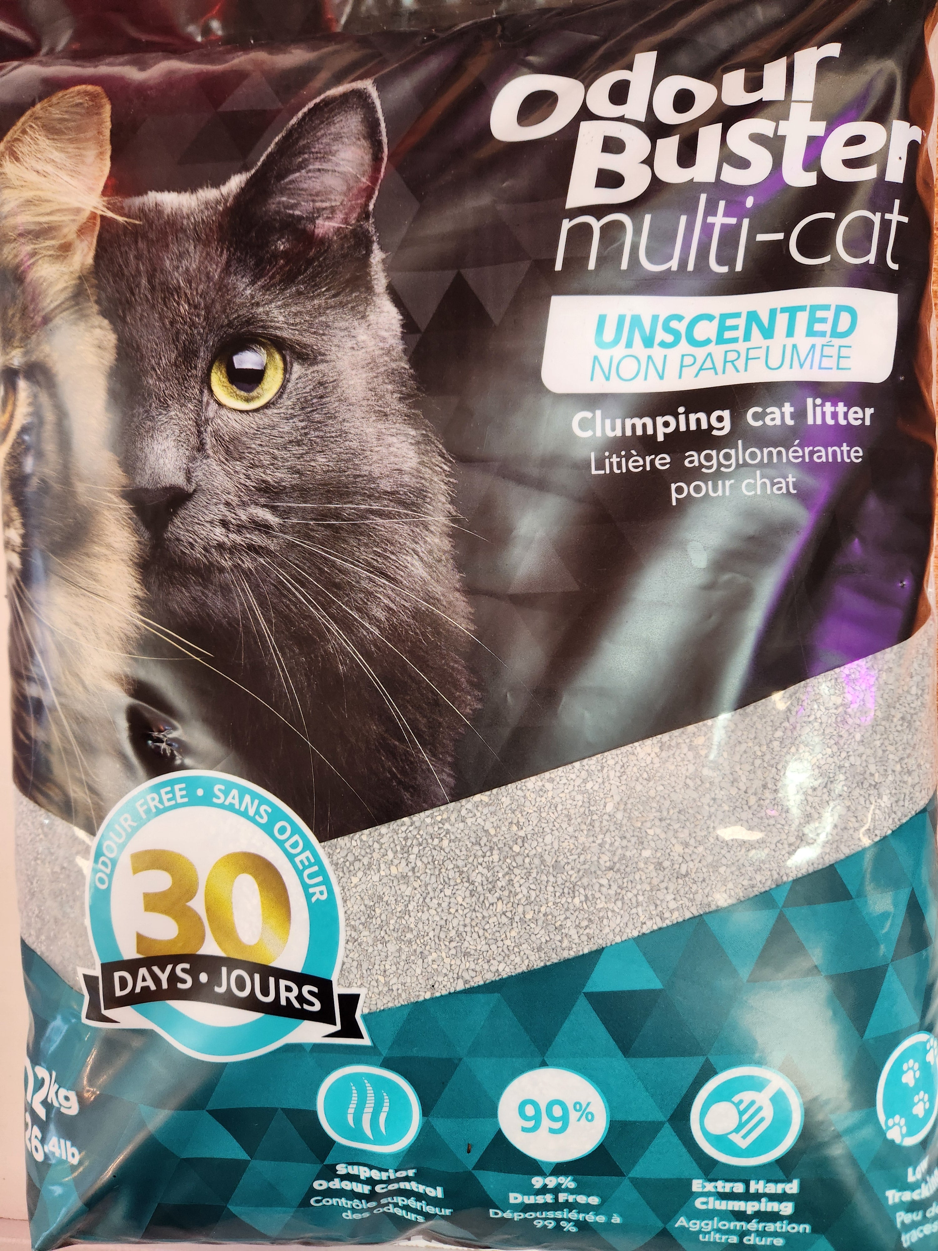 Odour Buster Multi-Cat Unscented Clumping Cat Litter 12kg