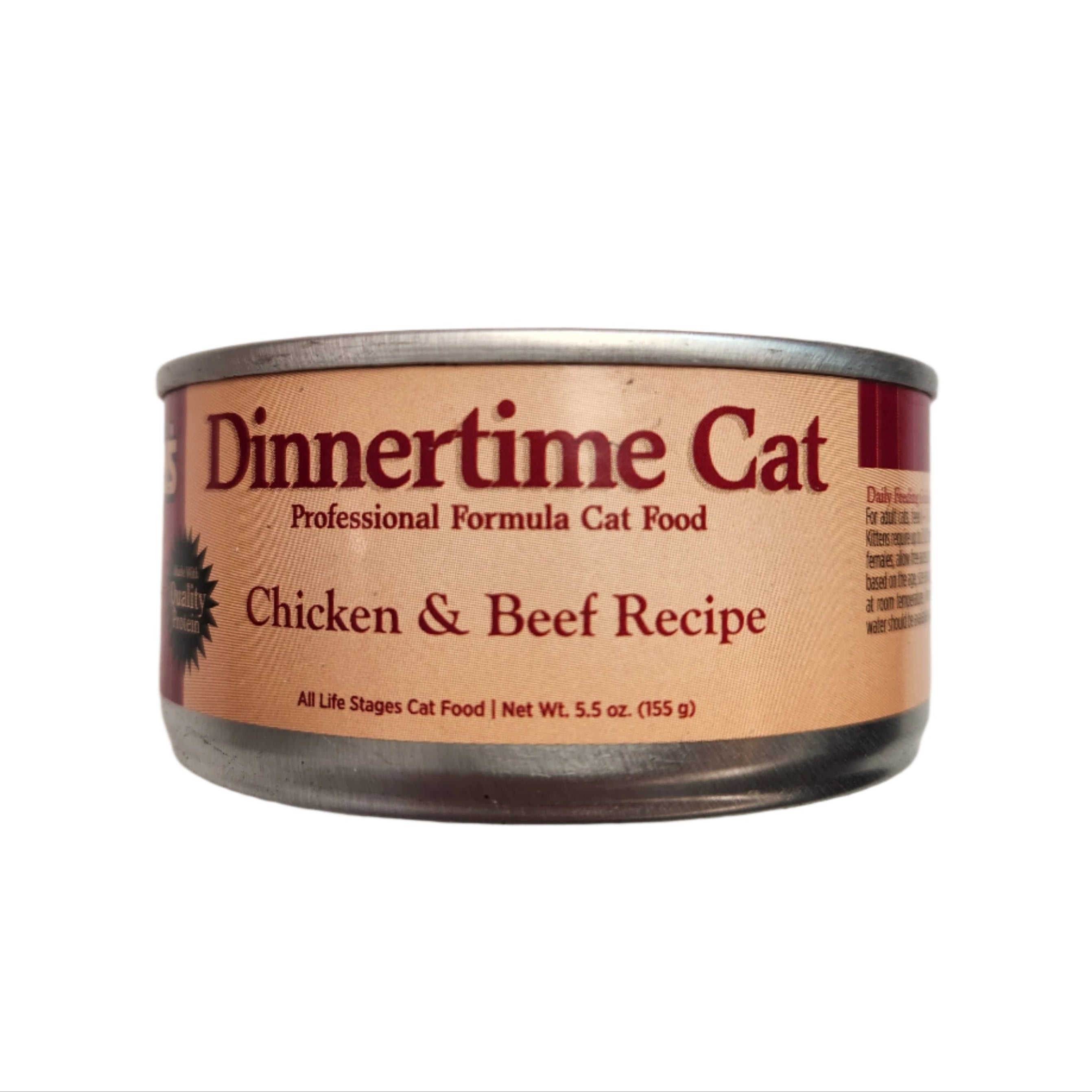 Tuffy's Dinnertime Chicken & Beef Professional Formula Cat Food 5.5oz Can