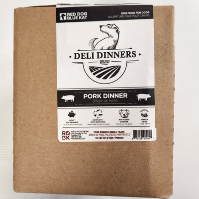 Red Dog Blue Kat Deli Pork Dinner Frozen Raw Dog Food 1lb Package