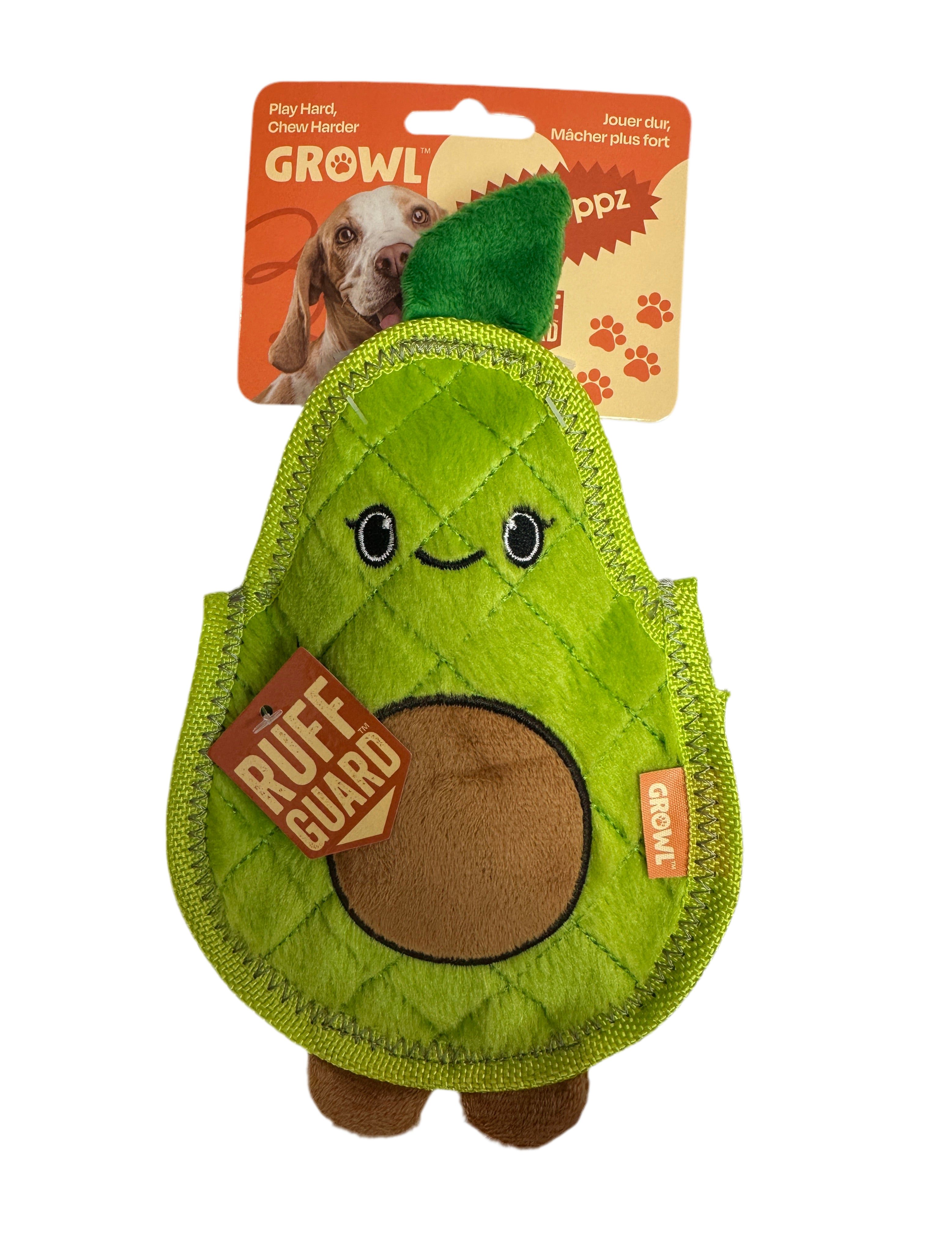 GROWL RUFF GUARD Flip Floppz Avocado Dog Toy