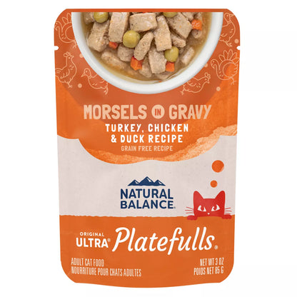 Natural Balance Platefulls Dinde, Poulet et Canard Nourriture pour Chats 3oz