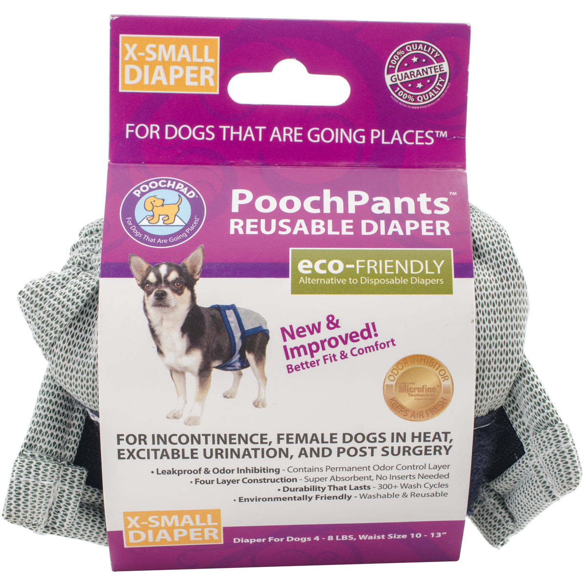 PoochPad Pooch Pants Reusable Diaper X Small