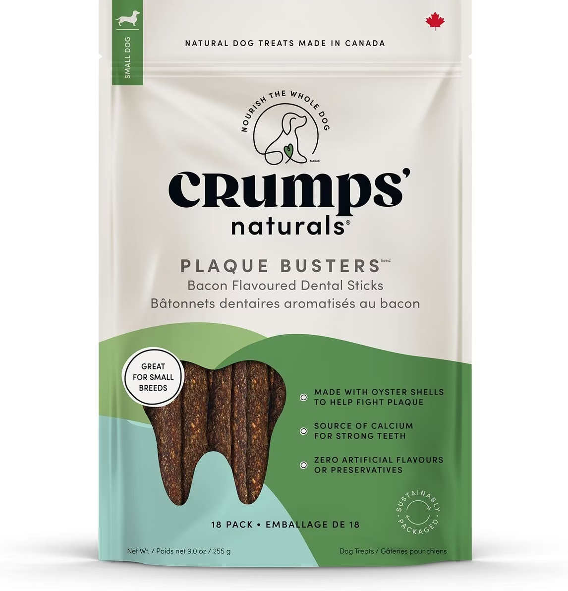 Crumps Naturals Plaque Busters Saveur Bacon, paquet de 10, 270 g