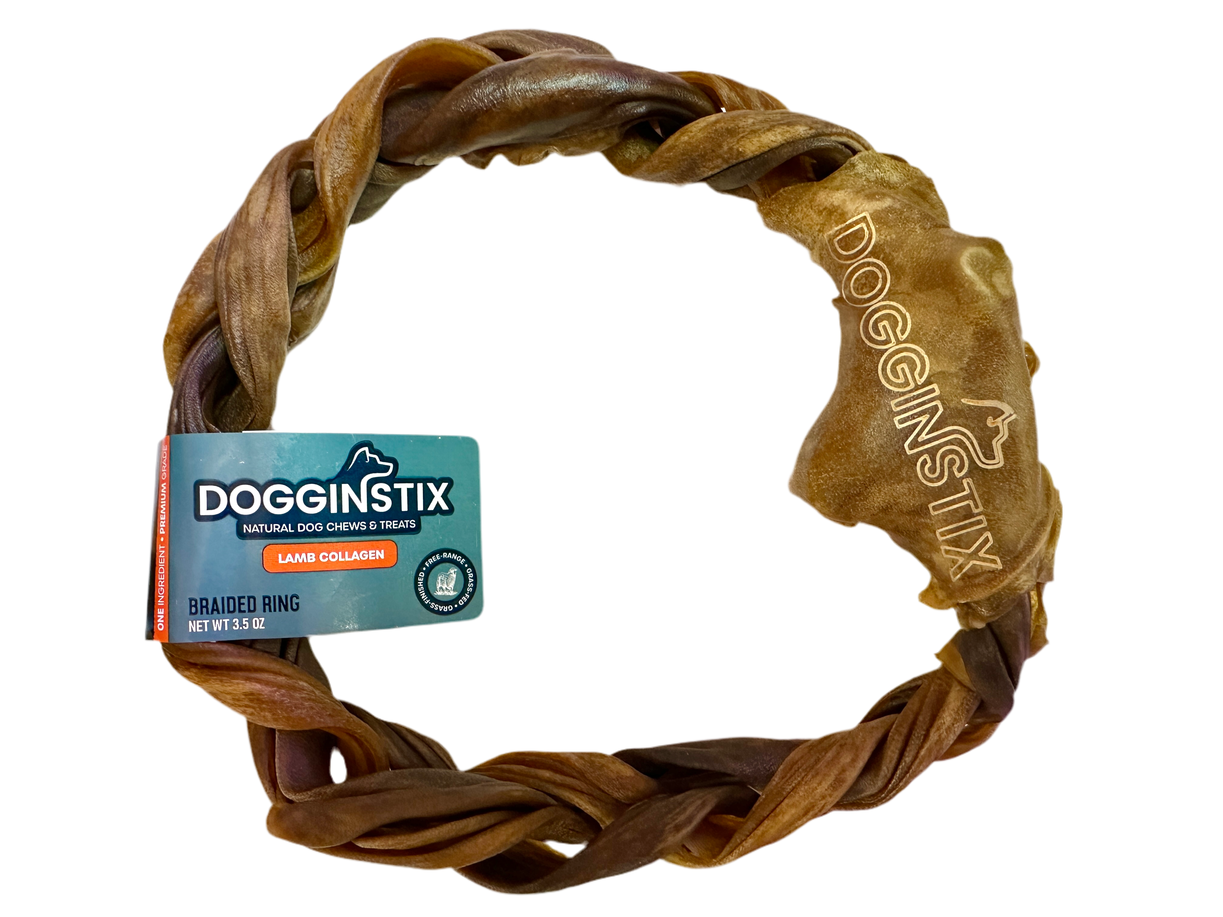 DOGGINSTIX Braided Lamb Collagen Ring