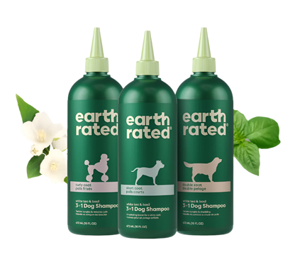 Earth Rated 3-in-1 Dog Shampoo, White Tea & Basil, 472ml Bottle