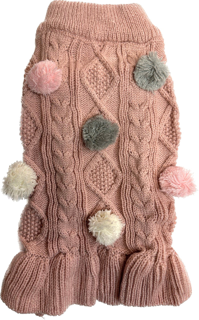 Knit Sweaters with Pom Poms