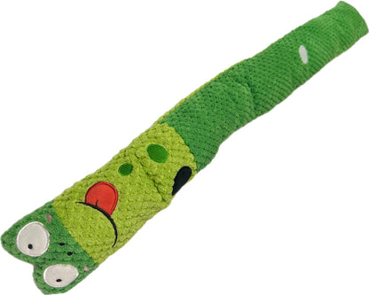 Green Snake Stuffed Squeaker Dog Toy