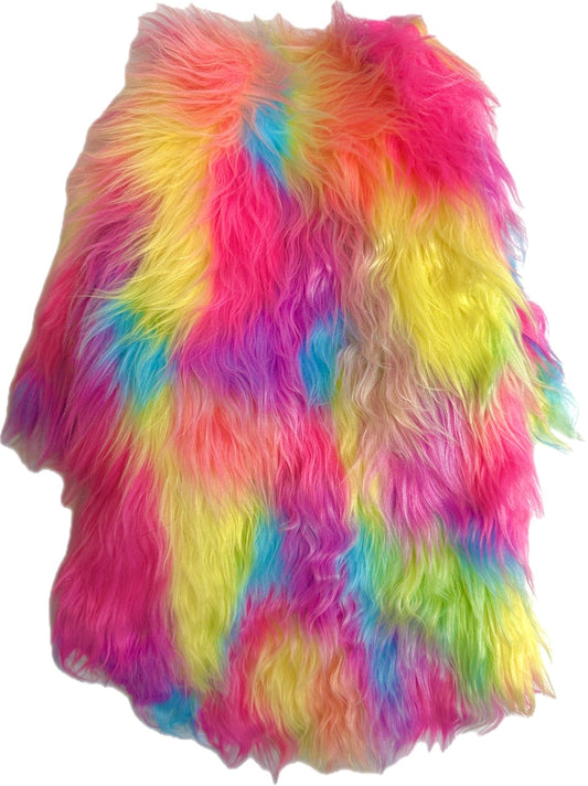 Tye Dye Faux Fur Coat for Small Dogs